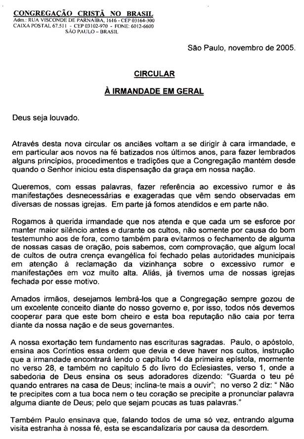 Circular 2005 - Irmandade